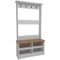Destina Home Amelia Hallway Coat Rack with Shelves in Light Beige | Size: 1 Pack