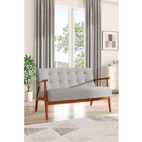 H&O Direct Tufted Upholstered Solid Wooden Frame Sofa in Grey