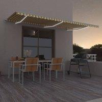 Berkfield Home Manual Retractable Awning with LED 600x350 cm Yellow & White