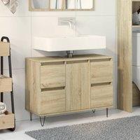Bathroom Cabinet Sonoma Oak 80x33x60 cm Engineered Wood