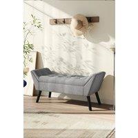 Buttoned Tufted Velvet Bench with Raised Arms