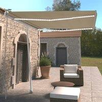 Manual Retractable Awning with LED 300x250 cm Cream