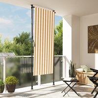 Berkfield Home Outdoor Roller Blind Orange & White 120x270 cm Fabric&Steel