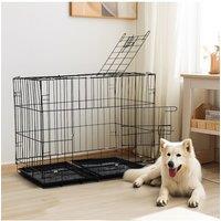 85cm W x 60cm D x 70cm H Wire Dog Crate with 2 Doors and 2 Tray
