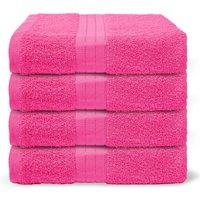 OHS 4 Pack of 100% Cotton Bathroom Bath Towel in Pink