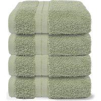 OHS 4 Pack of 100% Cotton Bathroom Hand Towel in Pale Green