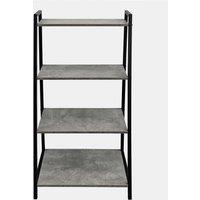 OHS Manhattan 4 Tier Shelving Unit Modern Wire Storage Organiser in Light Grey
