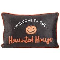 KDMD 40cm Rectangular Haunted House Cushion in Black