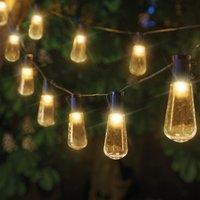 mysmartbuy Set of 20 Solar Powered LED Deco Bulb Garden String Lights - 10m in Clear