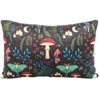 KDMD 40cm Rectangular Dark Forest Print Cushion in Black