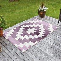 mysmartbuy Alfresco Mat - Water Resistant Outdoor Garden Geometric Pattern Rug in Red | Size: 120 cm x 180 cm