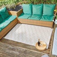 mysmartbuy Alfresco Mat - Water Resistant Outdoor Garden Geometric Pattern Rug in Taupe | Size: 120 cm x 180 cm