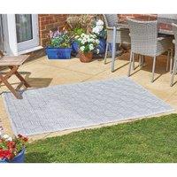 mysmartbuy Alfresco Mat - Water Resistant Outdoor Garden Geometric Pattern Rug in Grey | Size: 120 cm x 180 cm