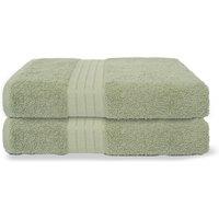 OHS 2 Pack of 100% Cotton Bath Sheet Bathroom Towel in Pale Green