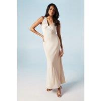 Tie Back Detail Satin Bridesmaid Dress