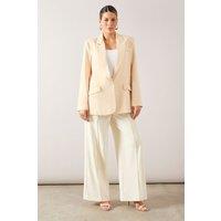 Wallis Women's Single Breasted Pocket Detail Blazer in Butter | Size: 12