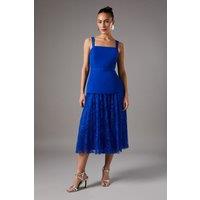 Lace Pleat Skirt Dress