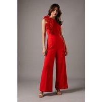 Corsage Detail Pleated Jumpsuit