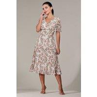 Jolie Moi Women's Petite Chiffon Pleated Midaxi Dress | Size: 8