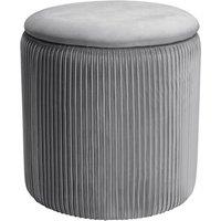 Maegan Velvet Round Storage Footstool