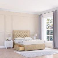 Sloomy Montana Coniston Bed Set With No Drawers Mattress & 54 Headboard in Cream | Size: Super King