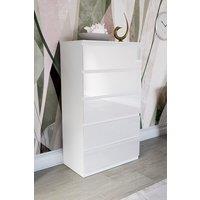 Home Discount Vida Designs Glinton 'HIGH GLOSS 5 Drawer Chest of Drawers' Storage Bedroom Furniture in White