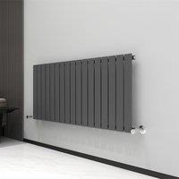 MCC Direct Designer Single Flat Panel Column Radiator 600 x 1156 mm Anthracite in Grey | Size: 600x1156