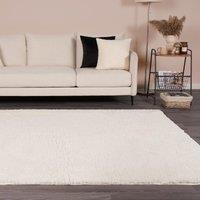 OHS Fluffy Teddy Rug Soft Floor Carpet Non Slip Area Mat in Cream | Size: 160 cm x 230 cm