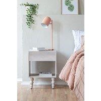 MH London Solid Wood Bedside Table for Modern Bedroom in White