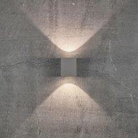Nordlux Modern Outdoor Wall Light Grey Aluminium Intergrated LED Weatherproof - Mains Powered, IP44