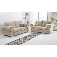 Sofa World Falcon 3+2 Diamonds Fullback Sofa in Cream