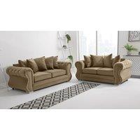 Sofa World Falcon 3+2 Diamonds Scatterback Sofa in Light Beige