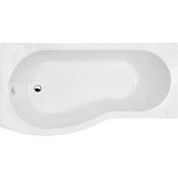 Balterley Modern B Shape Left Hand Shower Bath Tub with Leg Set, 1700mm - White