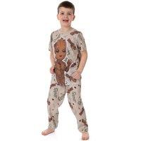 Marvel Short Sleeve Long Leg Pyjama Set | Unisex Kids Brown | Size: 5-6 Years