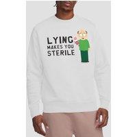 South Park Lying Makes You Sterile Crew Sweatshirt, White | Size: XL
