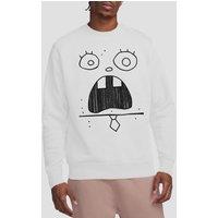 Spongebob Squarepants Doogle Face Unisex Crew Sweatshirt, White | Size: Large