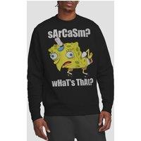 Spongebob SarcaSmall Meme Crew Sweatshirt, Black | Size: 2XL