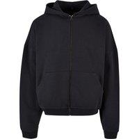 Build Your Brand Men's 90s Full Zip Hoodie in Black | Size: 5XL