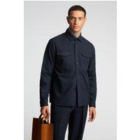 Melka Men's Flannel Ls Overshirt in Navy | Size: Large