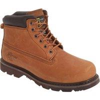 Grafters Men's 6 Eye Padded Leather Work Boots in Light Brown | Size: 8