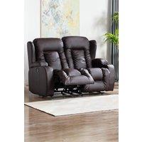 More4Homes Caesar 2 Seater Manual High Back Bonded Leather Recliner Sofa in Brown