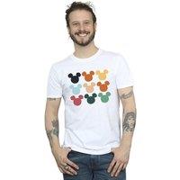 Disney Men's Mickey Mouse Heads Square T-Shirt in White | Size: Large