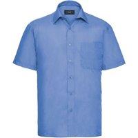 Russell Collection Men's Poplin Easy-Care Short-Sleeved Shirt in Blue | Size: 8