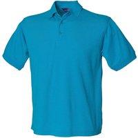 Henbury Men's Polycotton Heavy Polo Shirt in Turquoise | Size: Small