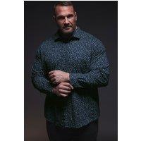 BadRhino Men's Micro Floral Print Formal Shirt in Blue | Size: 20 inches