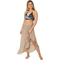 Beachcomber Women's Ruffle Trim Sarong in Light Sand