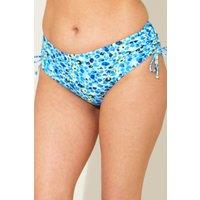 Beachcomber Women's Ruched High Leg Bikini Brief in Bright Blue | Size: 18