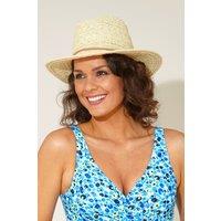 Beachcomber Women's Straw Fedora Sun Hat in Natural
