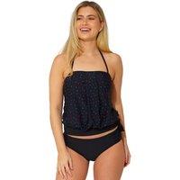Scuba Women's Draped Front Tankini Set in True Black | Size: 18