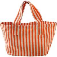 Beachcomber Women's Striped Canvas Beach Bag in Orange
